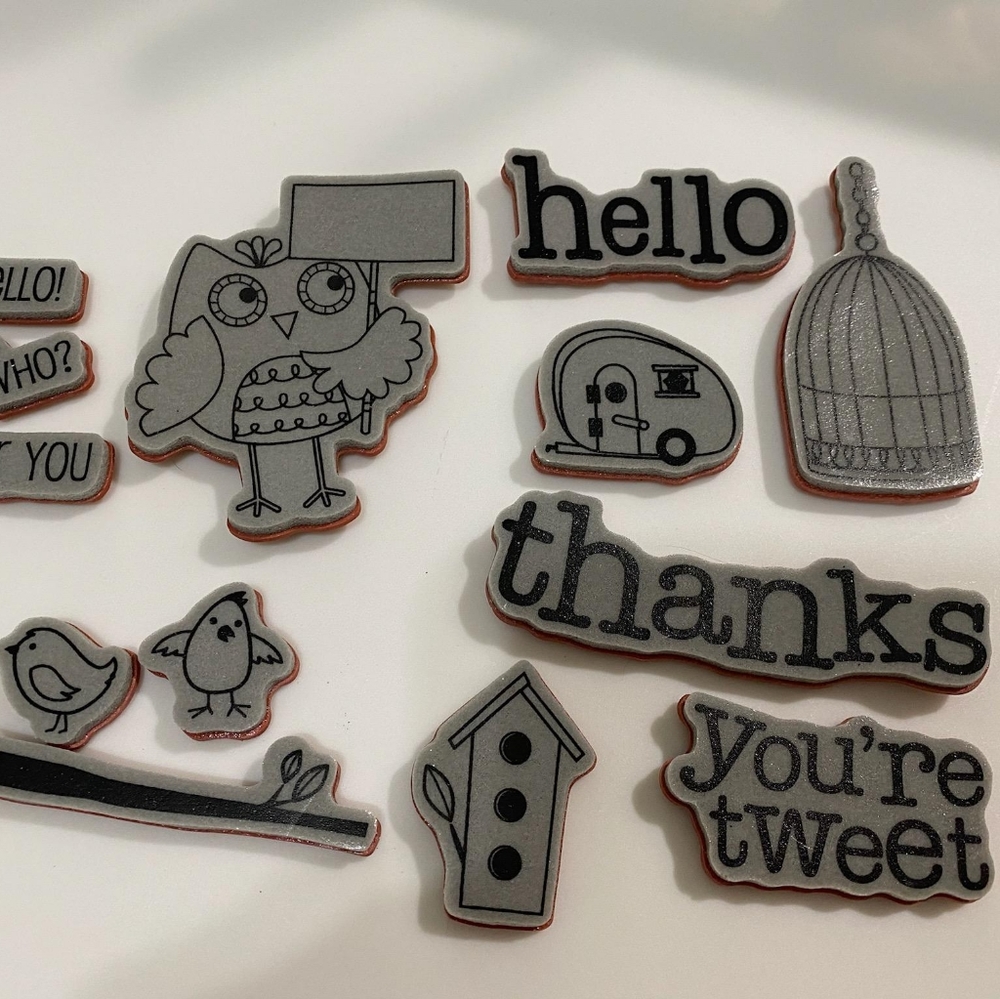 Unmounted Red Rubber Stamps by Hampton Arts,